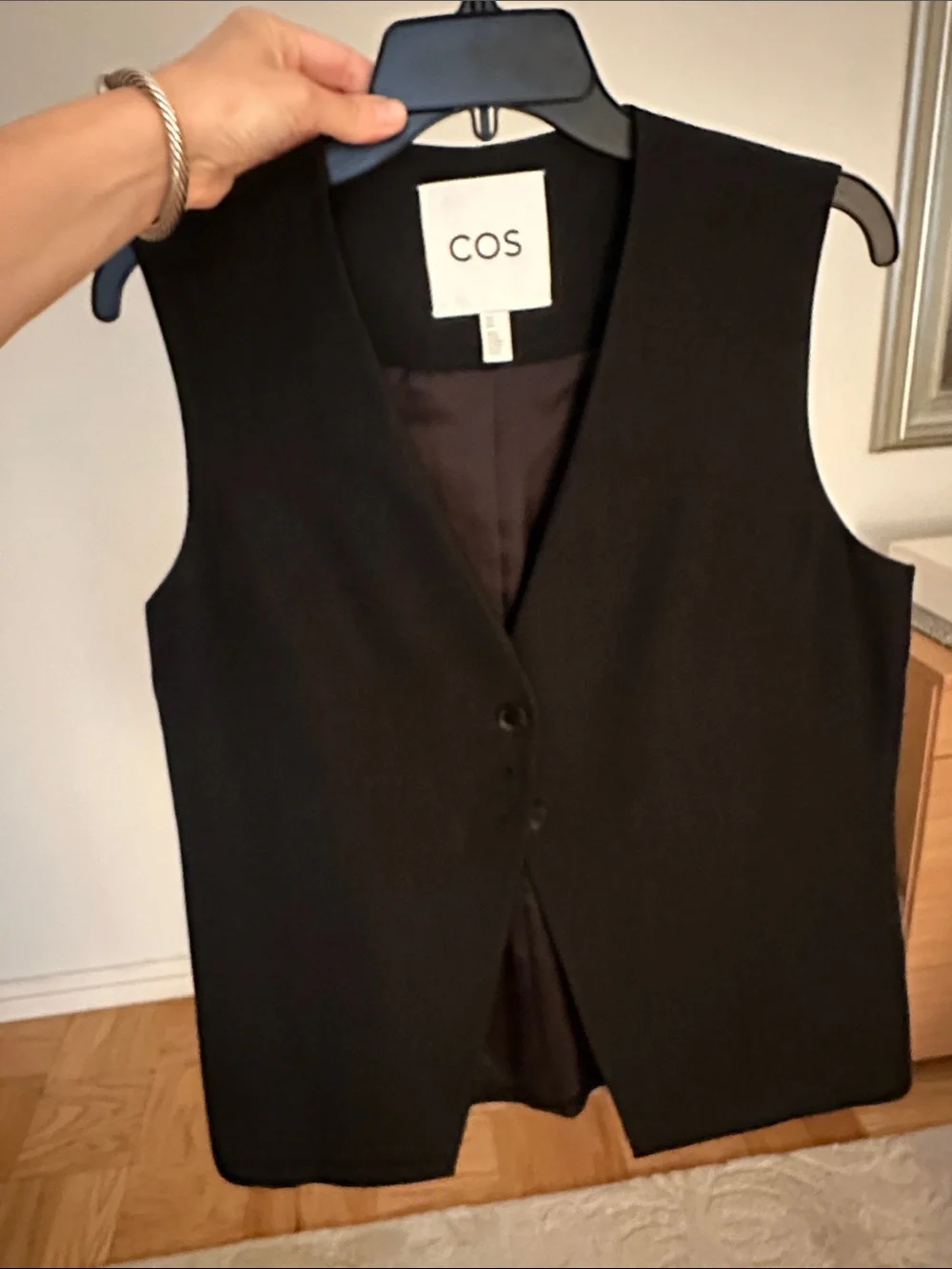 COS Black Sleeveless Buttoned Tailored Vest